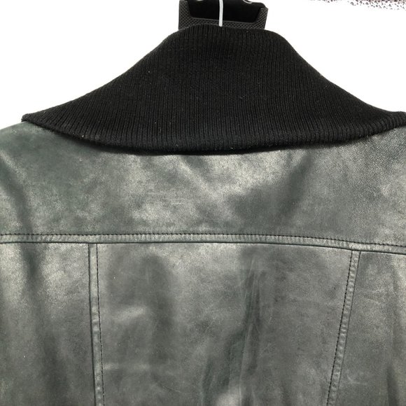 Nordstrom's Make + Model Black Leather Bomber Jacket size M - Picture 11 of 14